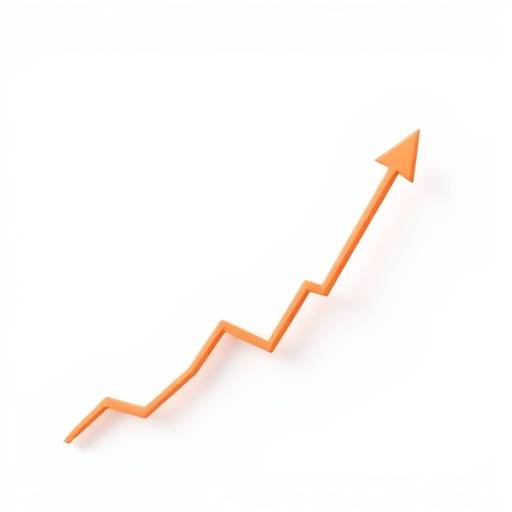 Illustration of a graph showing upward financial trend