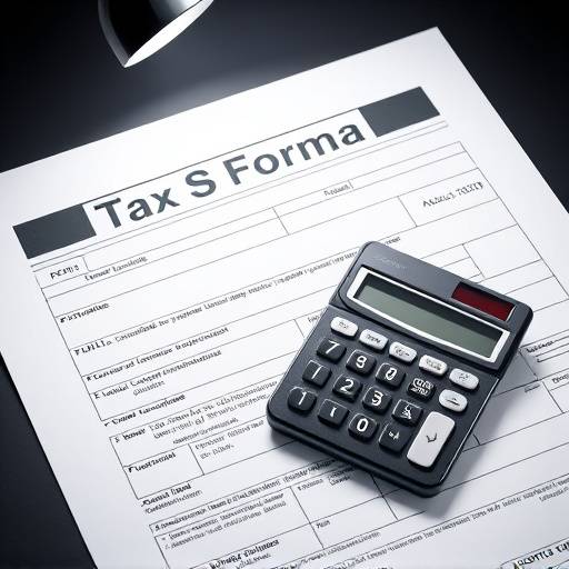 Illustration of a tax form and a calculator
