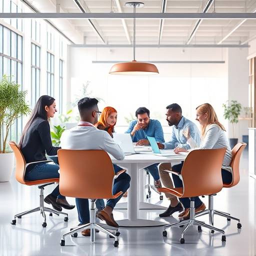 Illustration of people collaborating around a table